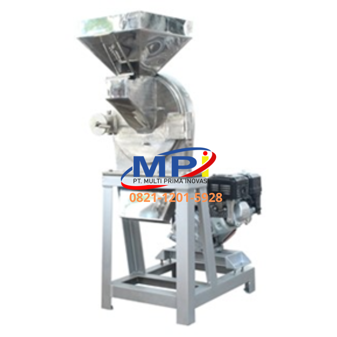 Mesin Penepung Beras Jadi Tepung (Disk mill) Penggerak Motor Bensin 5,5 HP