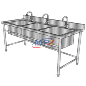 Triple Sink - Meja Cuci Stainless Steel 3 Bak -